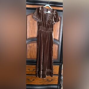 Anthropologie Velvet Jumpsuit Sz S NWT